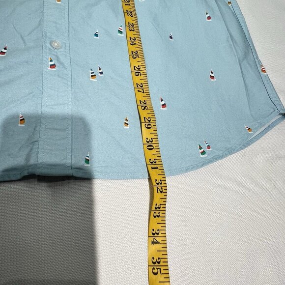 J CREW Mens Slim Flex Oxford Button Down Shirt Sz XXL Sailboats Blue Nautical - Picture 5 of 15